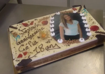 Bavarois poire choco 20 24 parts avec photo famille