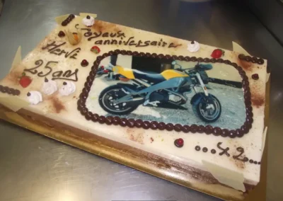 Bavarois poire choco 20 24 parts avec photo moto