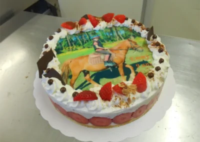Fraisier 10 12 parts avec photo famille