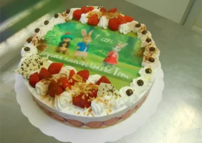Fraisier 6 8 avec photo lapins