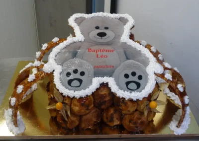Pièce montée choux et nougatine thème Nounours