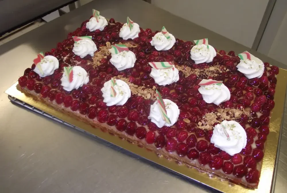 Tarte aux framboises 20 24 parts