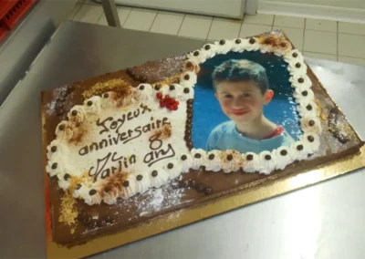 Tarte choco poires 20 24 parts avec photo famille